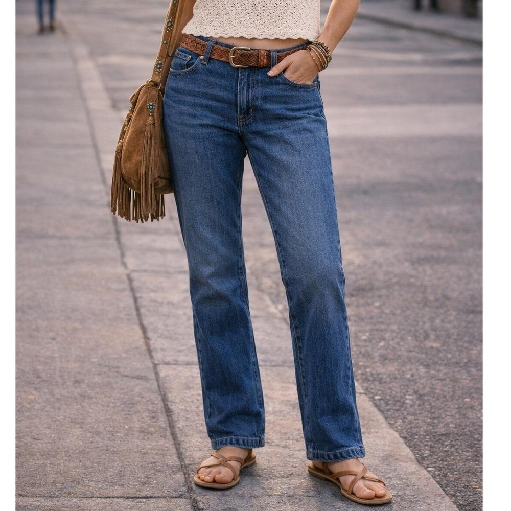 Vintage Christian Dior High Waisted Straight Leg Blue Denim Jeans  30 x‎ 27